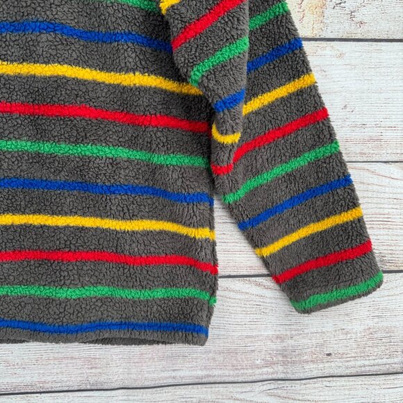 Hanna Andersson‎ Striped Fuzzy Fleece 1/4 Zip Jacket Youth Size 140/US 10 Gray - Picture 13 of 13